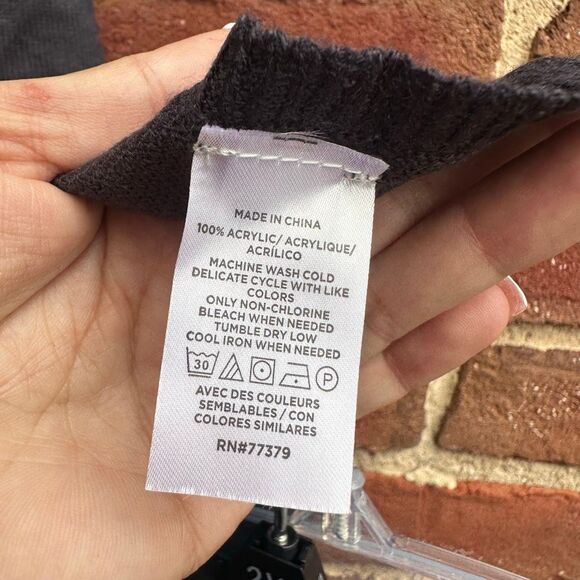 Ann Taylor Factory 100% acrylic knit poncho sweater blue MEDIUM/ LARGE NEW - Picture 5 of 5